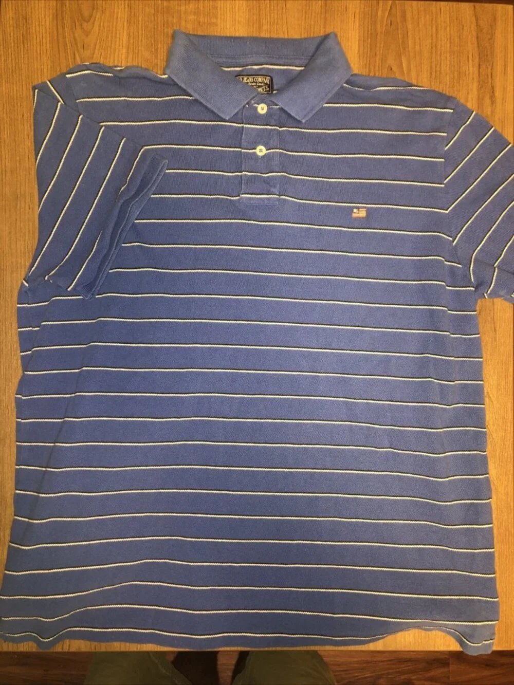 Vintage Polo Jeans Company Ralph Lauren Men's Polo Shirt Blue Striped Large